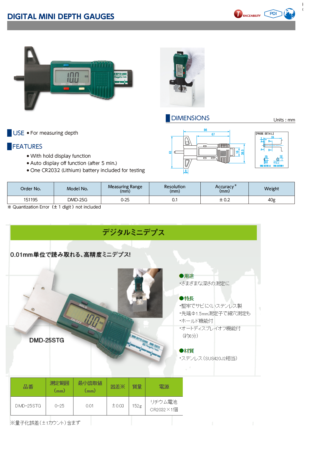 Ichiban Precision Sdn Bhd - SK - SK Digital Mini Depth Gauge